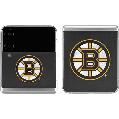 NHL Boston Bruins Distressed Galaxy Z Flip4 5G Skin